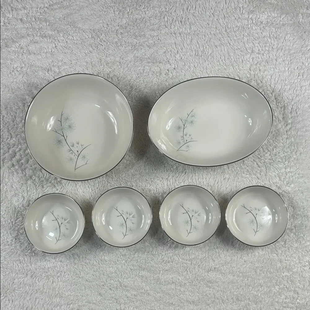 Vintage MCM Edgerton Eternal Springs‎ Serving bowl and Fruit bowl set - 6 pieces